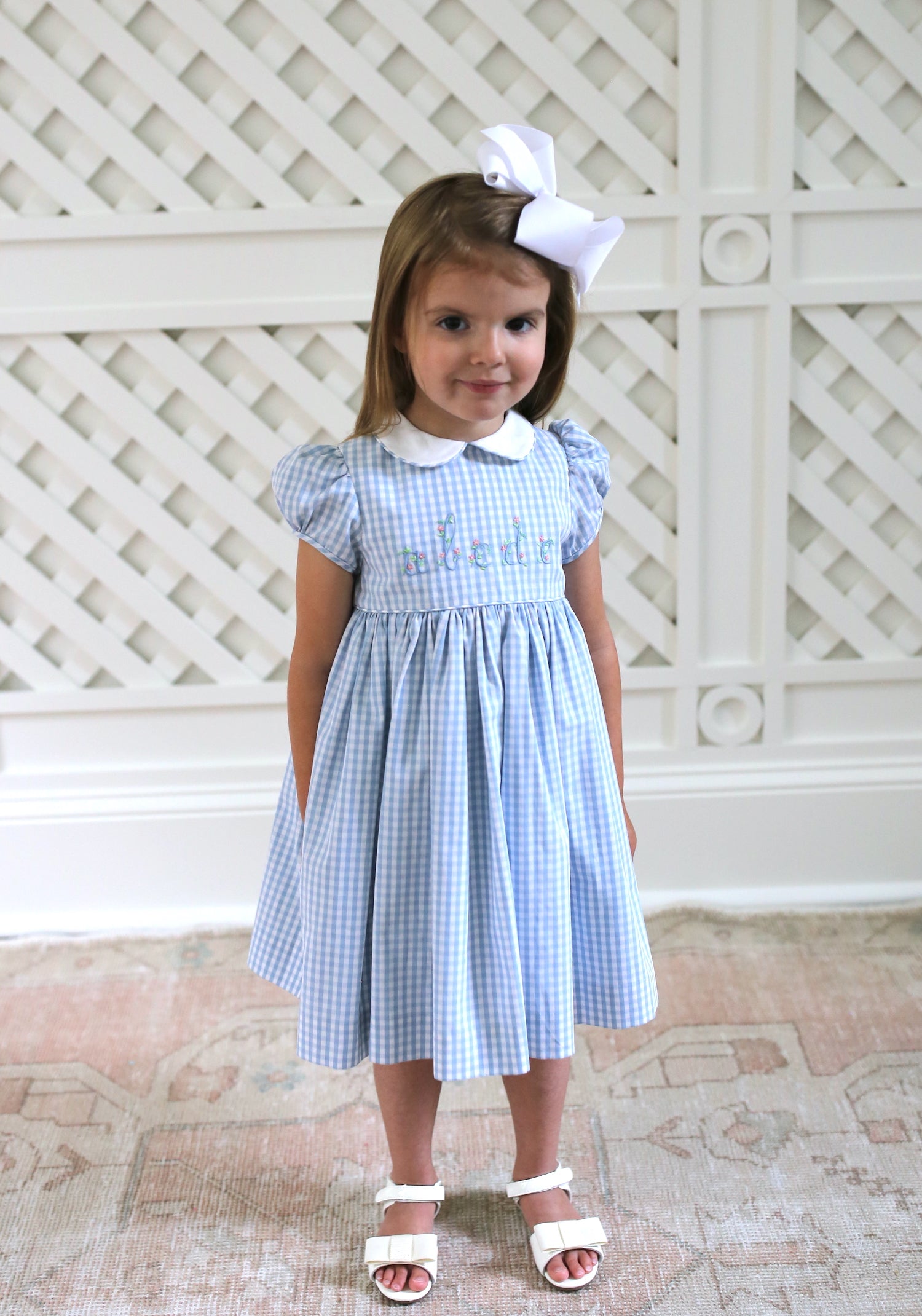 Navy gingham school dress hotsell