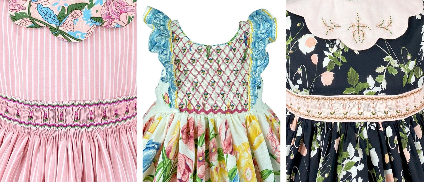 Charlotte sy Dimby spring summer floral timeless chic elegant smocked dresses for babies and girls