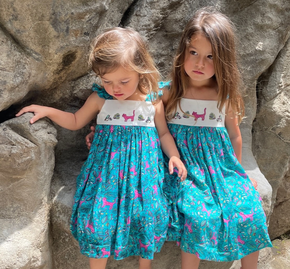 Pink Panther Turquoise Green Isabelle Dress Pink Panther Turquoise Green Isabelle Dress