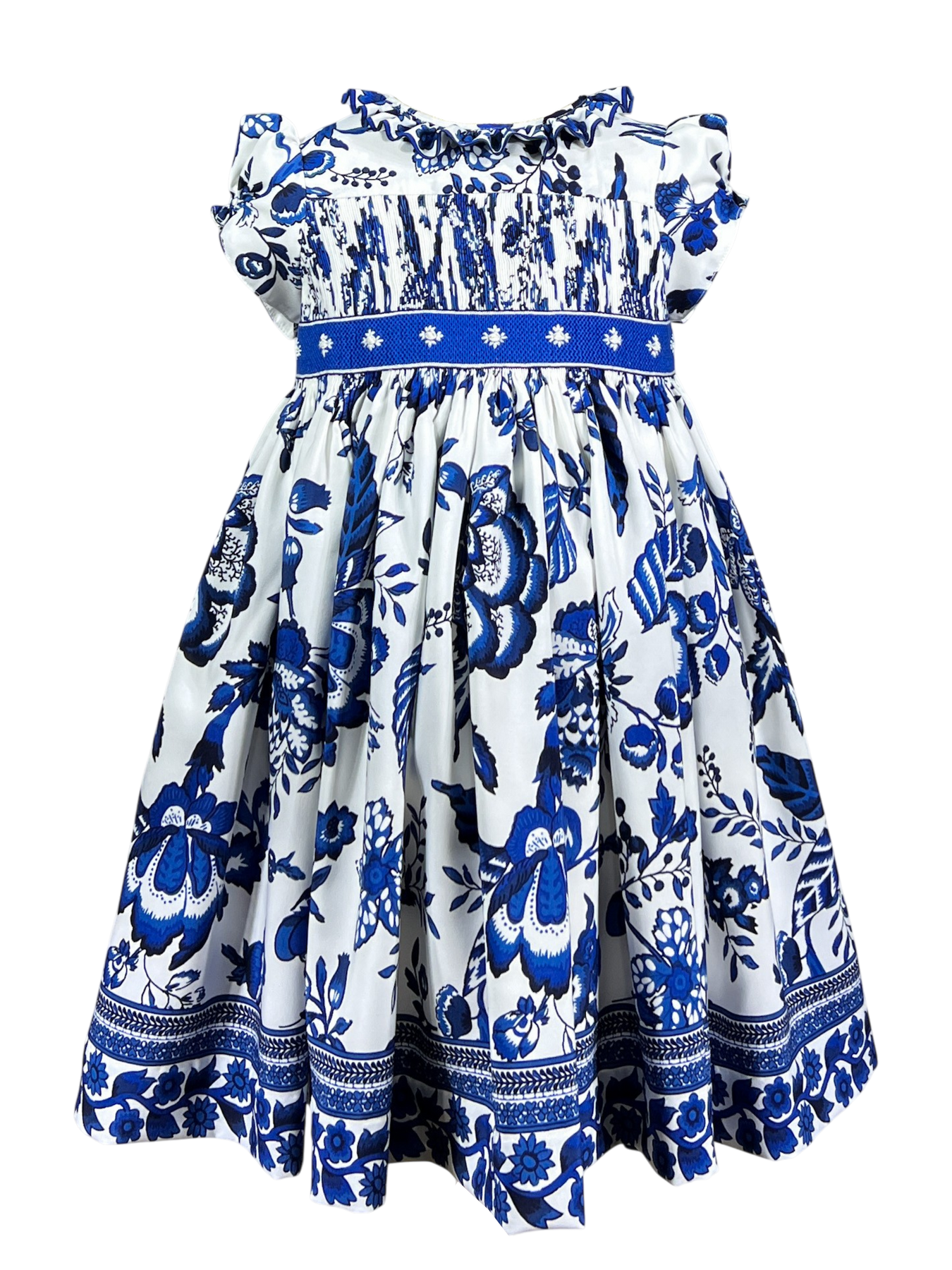 Majolica Cobalt blue Amandine Smocked Dress