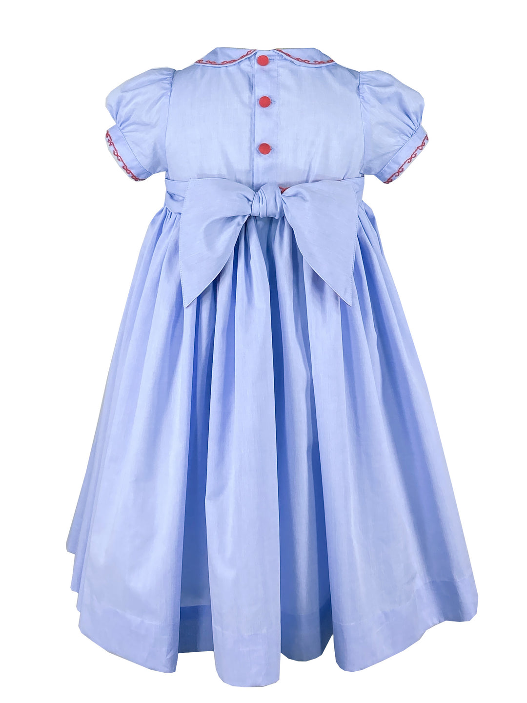 strapless open back dress Lavender Blue Princess Charlotte Smocked Dress